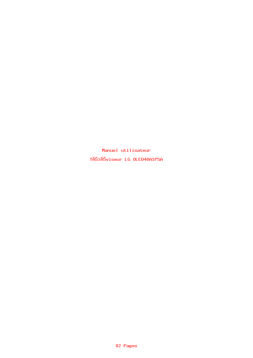 Page 1 de la notice Manuel utilisateur LG OLED48A1PSA