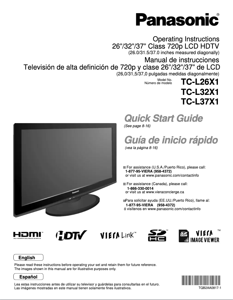 Page 1 of the manual User Manual Panasonic TC-L37X1
