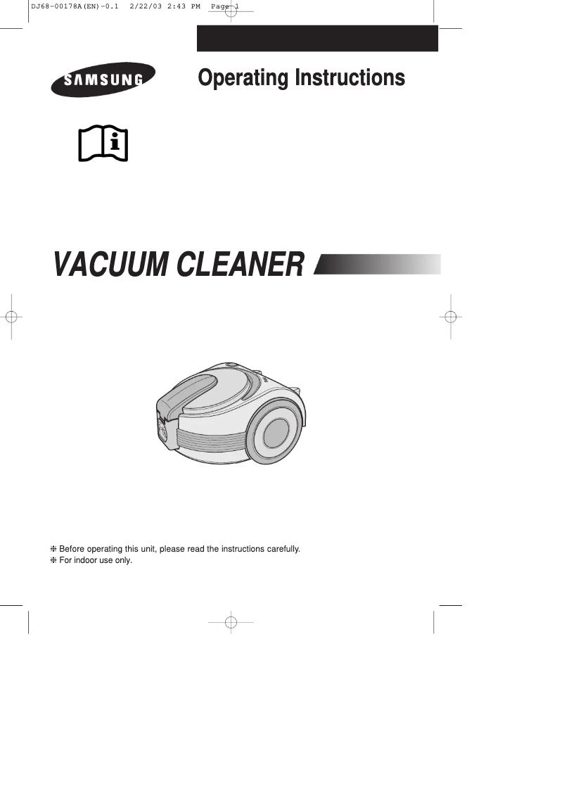 Page 1 de la notice Manuel utilisateur Samsung SC7070