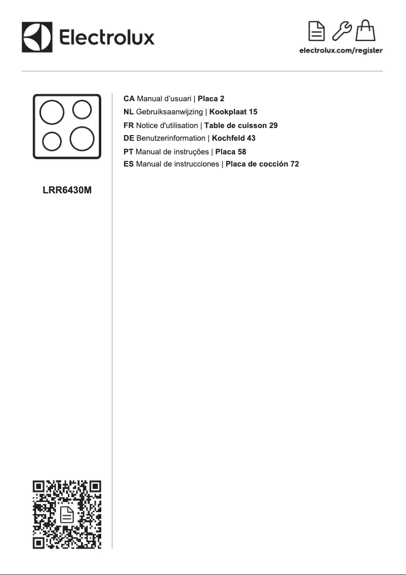 Page 1 de la notice Manuel utilisateur Electrolux LRR6430M