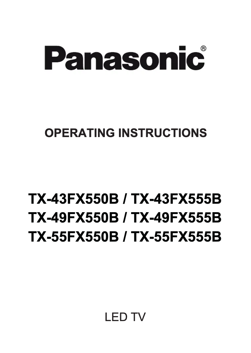 Page 1 de la notice Manuel utilisateur Panasonic TX-49FX550B