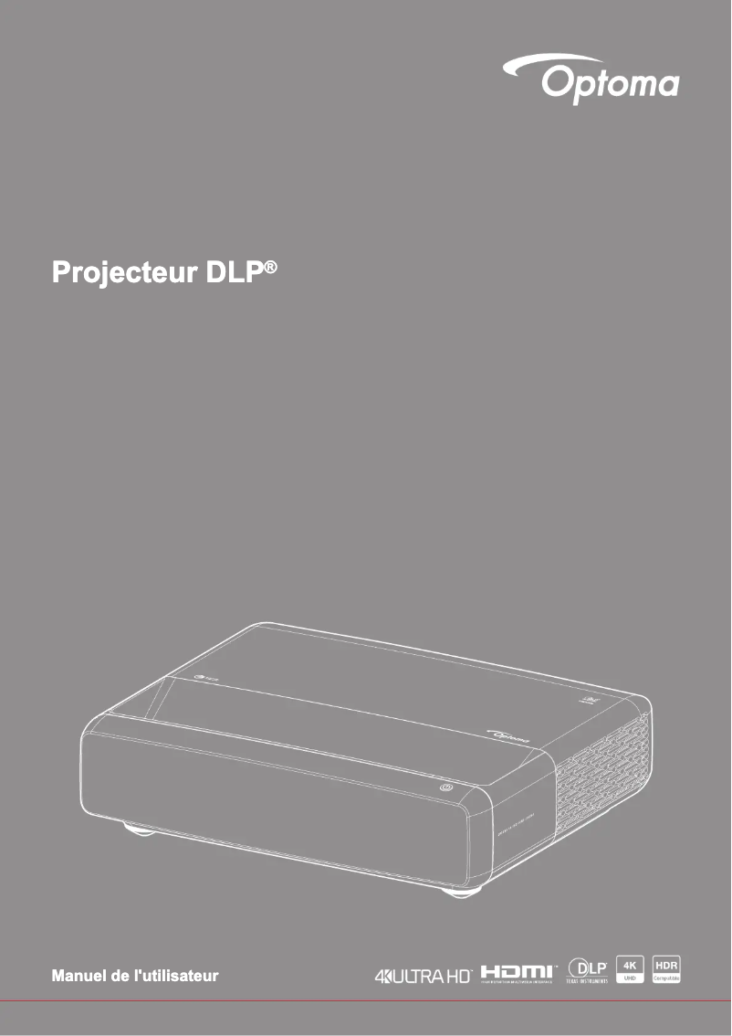 Page 1 de la notice Manuel utilisateur Optoma L1