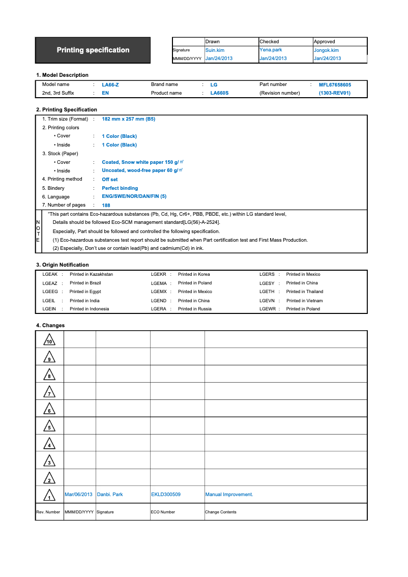 Page 1 de la notice Manuel utilisateur LG 32LN575V