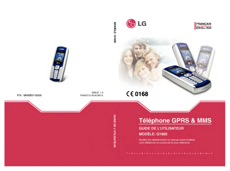 Page 1 of the manual User Manual LG G1600