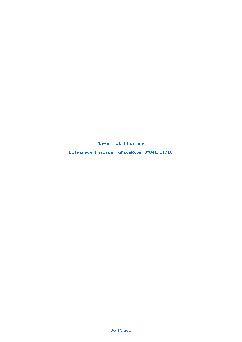 Page 1 de la notice Manuel utilisateur Philips myKidsRoom 30841/31/16