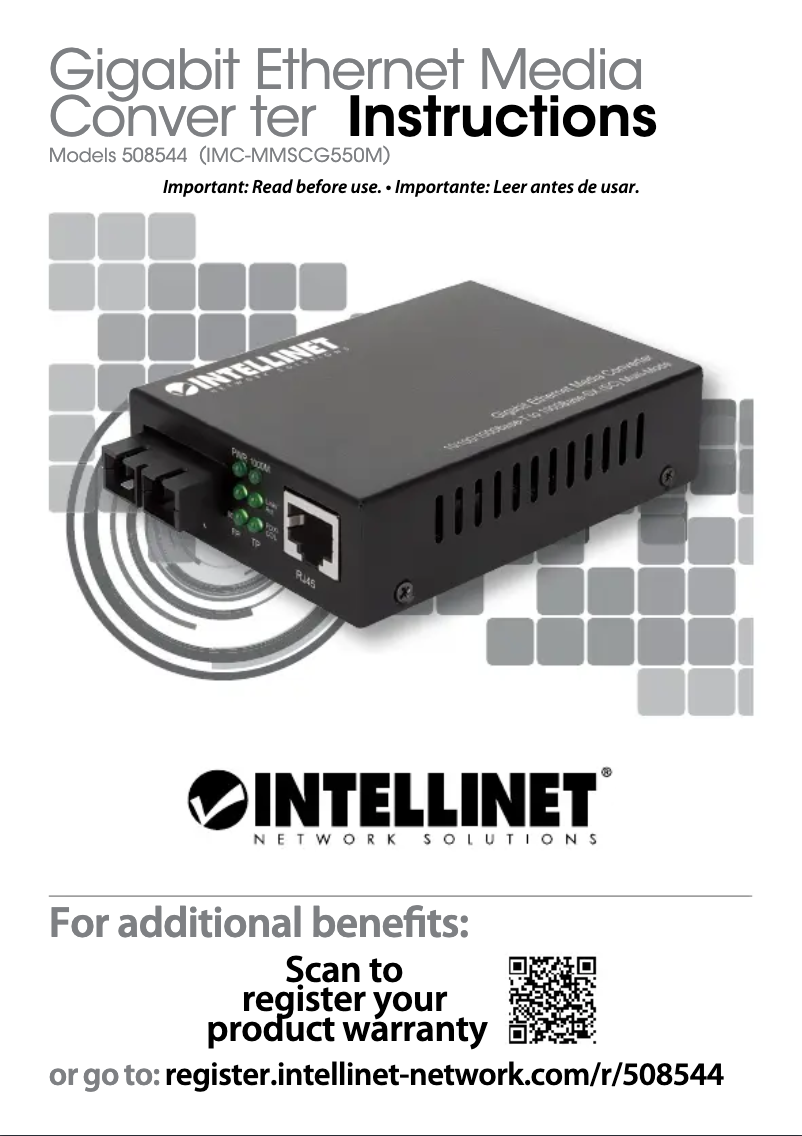 Page 1 de la notice Manuel utilisateur Intellinet 508544