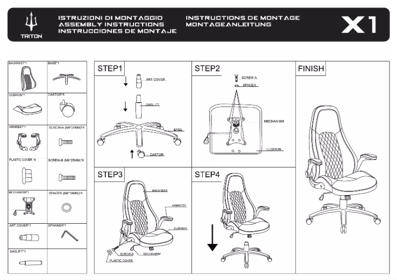 Page 1 de la notice Manuel utilisateur Atlantis Land Triton X1