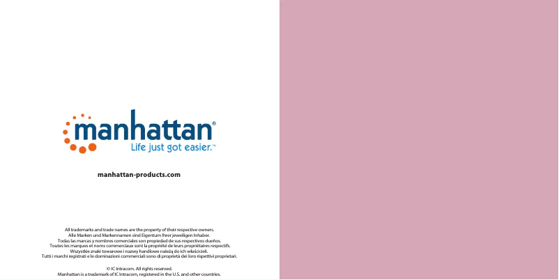 Page 1 de la notice Manuel utilisateur Manhattan 178303