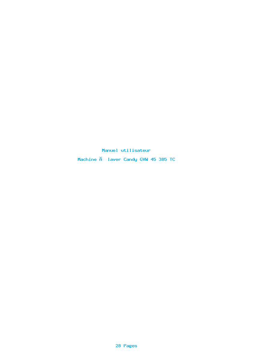 Page 1 de la notice Manuel utilisateur Candy GVW 45 385 TC
