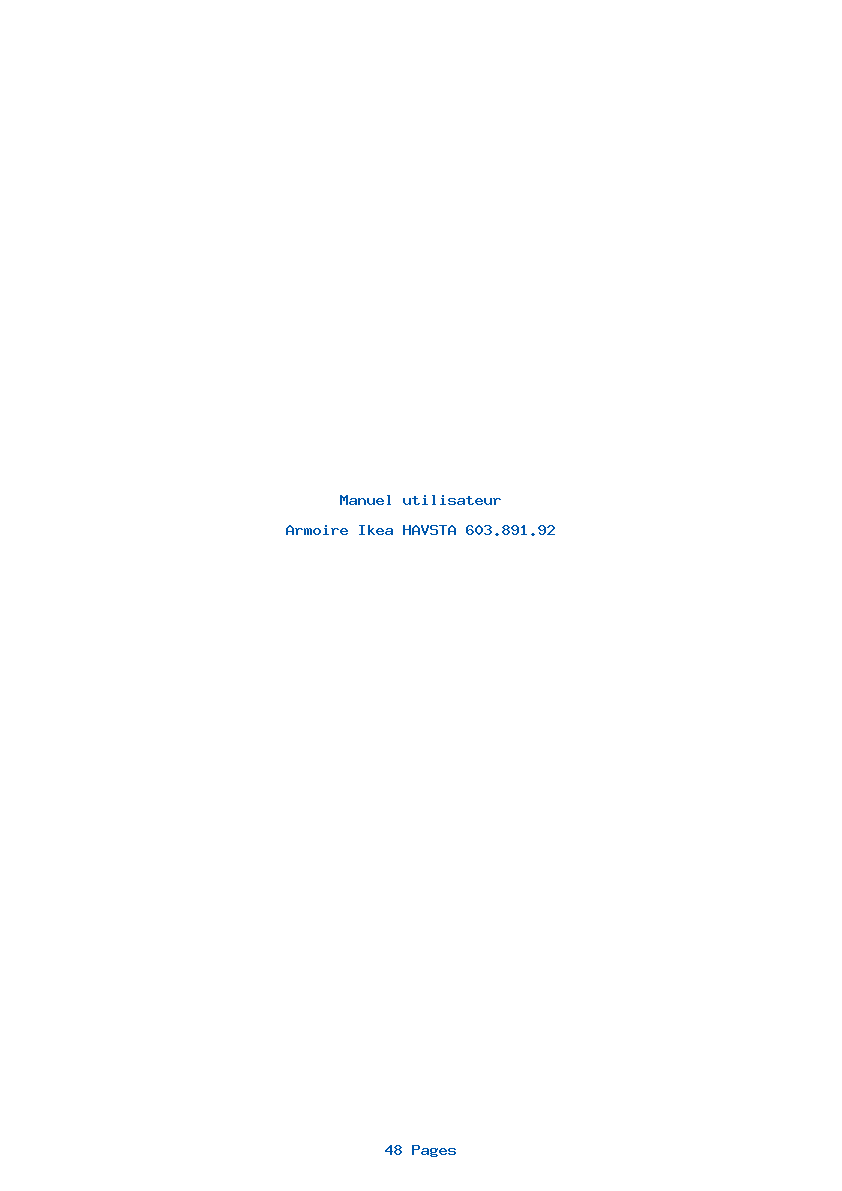 Page 1 de la notice Manuel utilisateur Ikea HAVSTA 603.891.92