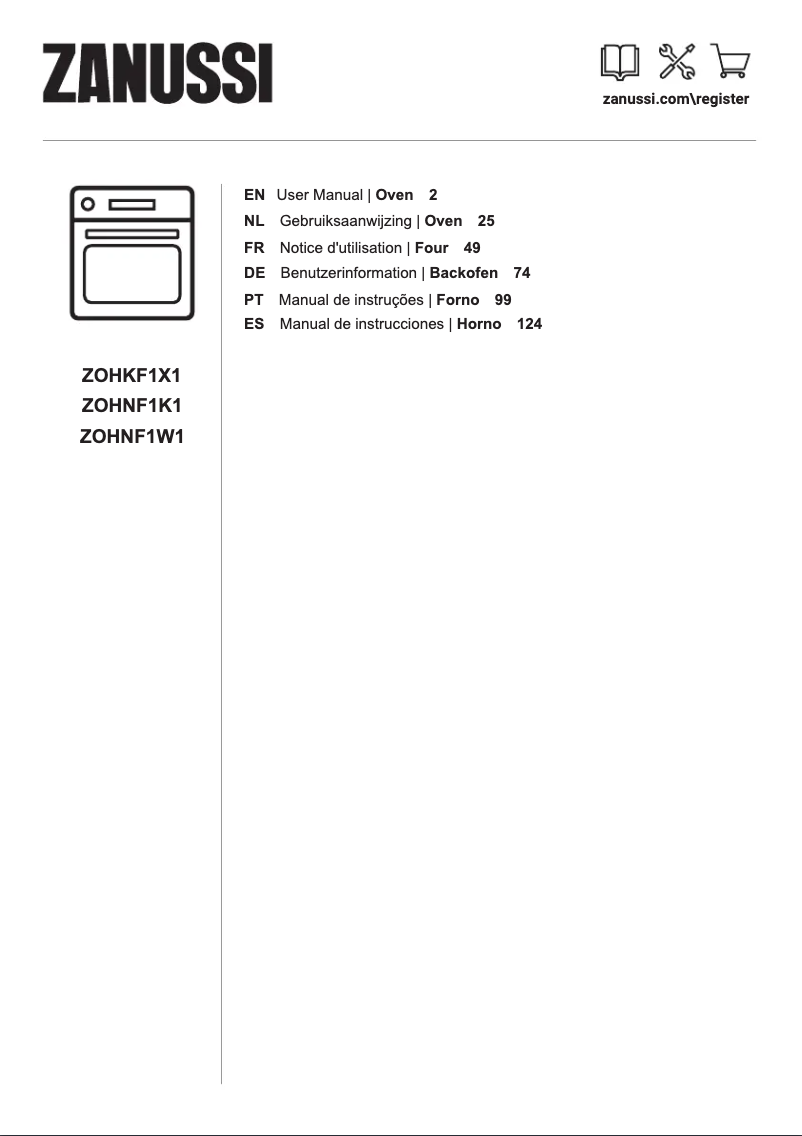 Page 1 de la notice Manuel utilisateur Zanussi ZOHNF1K1