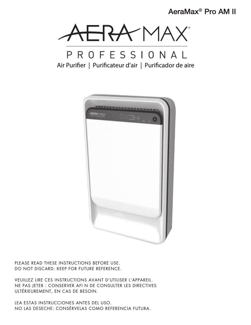 Page 1 de la notice Manuel utilisateur Fellowes AeraMax Pro AM2