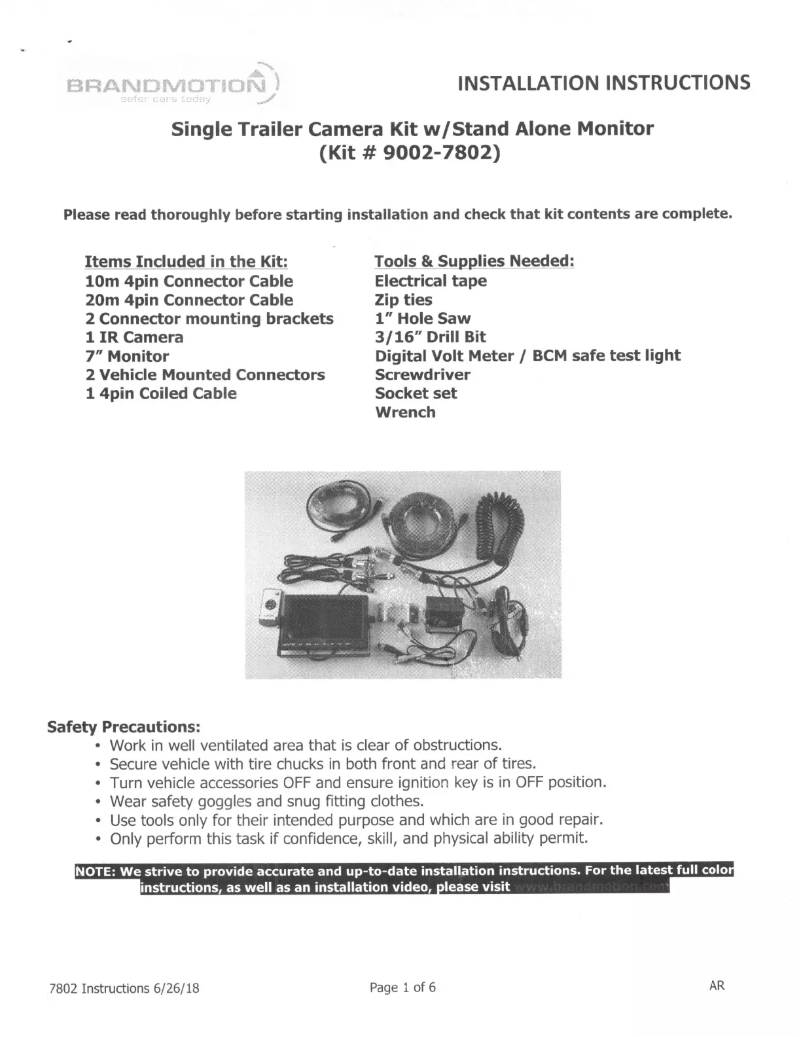 Page 1 de la notice Manuel utilisateur Brandmotion 9002-7802