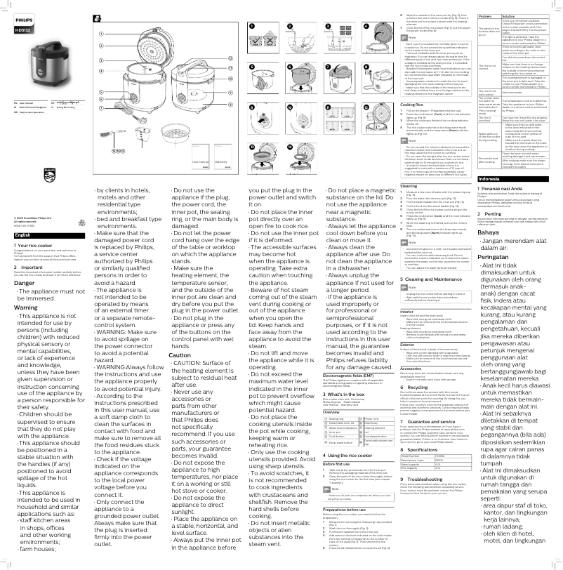 Page 1 de la notice Manuel utilisateur Philips Viva Collection HD3132