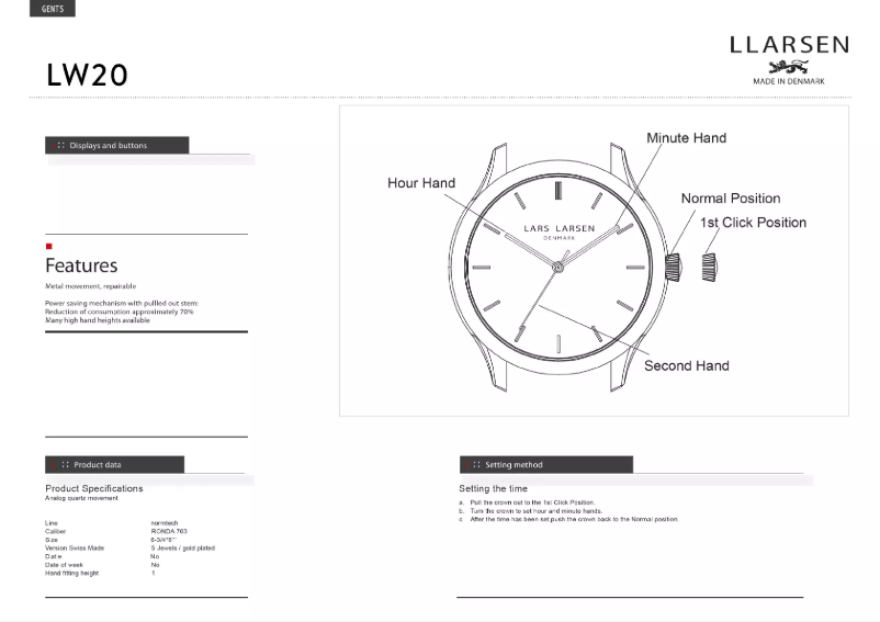 Page 1 de la notice Manuel utilisateur Lars Larsen LW20 120RBBL