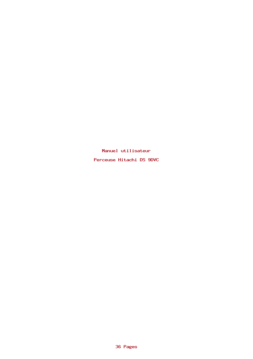 Page 1 de la notice Manuel utilisateur Hitachi DS 9DVC