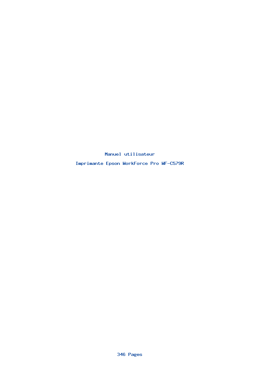 Page 1 de la notice Manuel utilisateur Epson WorkForce Pro WF-C579R
