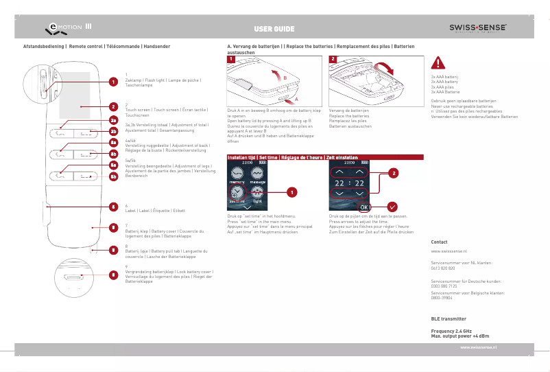 Page 1 de la notice Manuel utilisateur Swiss Sense Emotion III