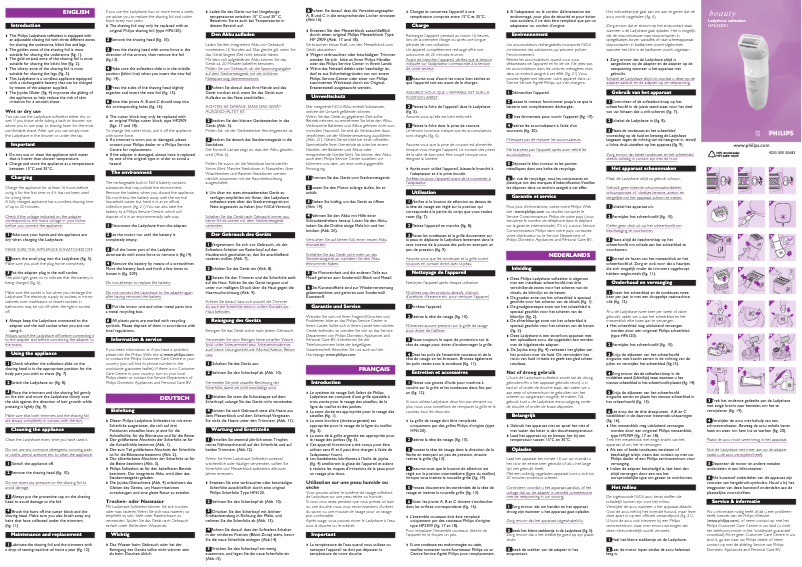 Page n°1 - Manuel utilisateur Philips Ladyshave HP6328