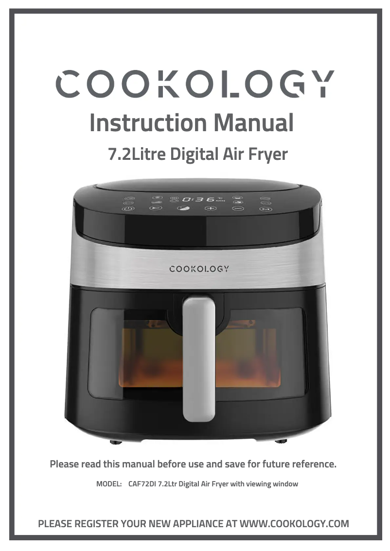 Page 1 de la notice Manuel utilisateur Cookology CAF72DI