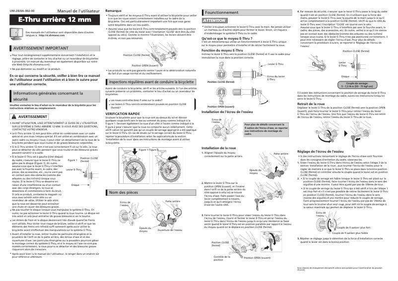 Página 1 del manual Manual de usuario Shimano SM-AX56