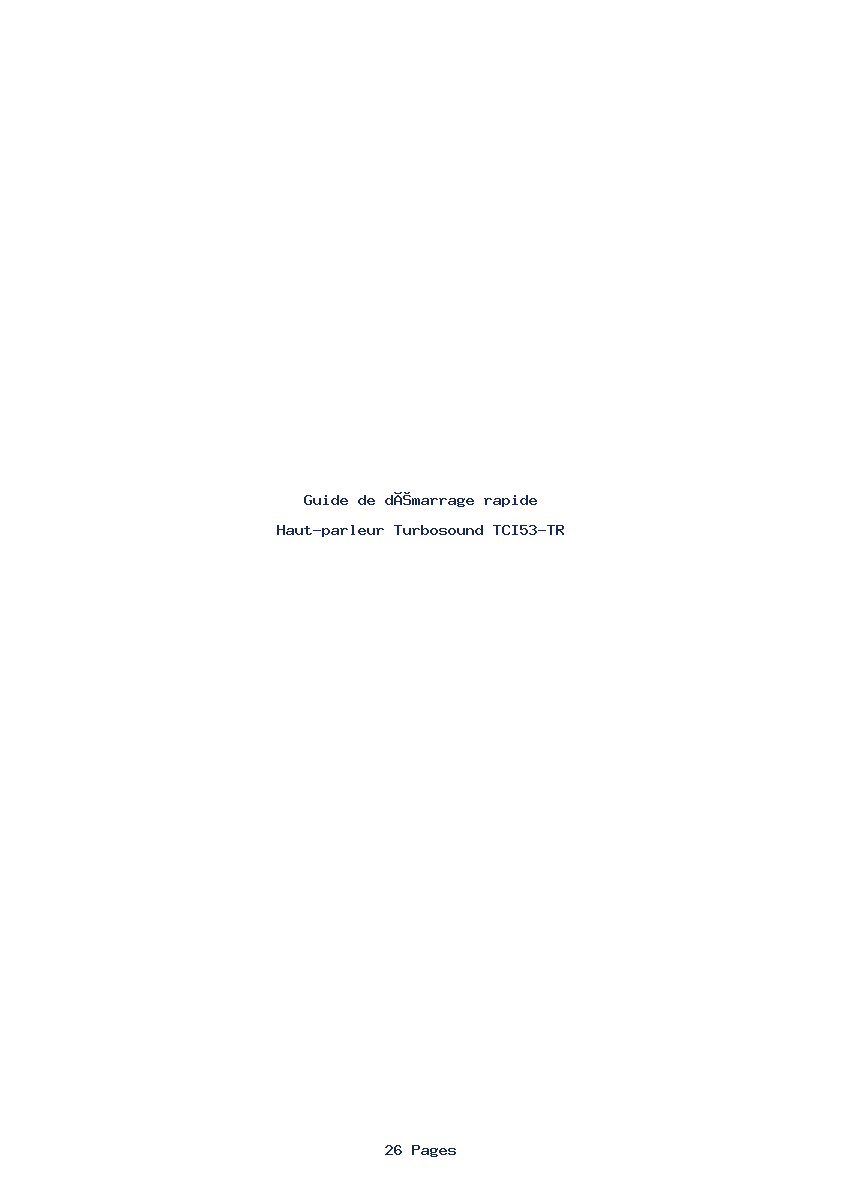 Image de la première page du manuel de l'appareil TCI53-TR