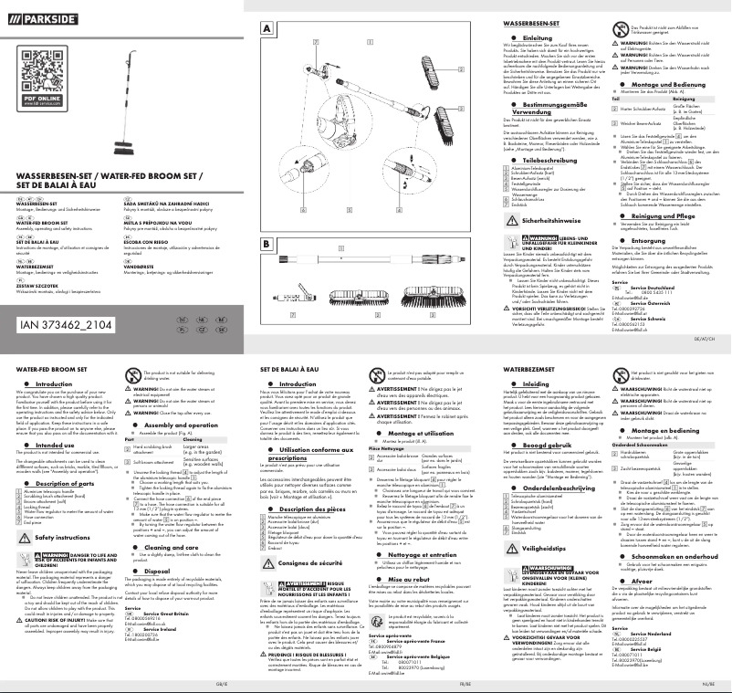 Page 1 de la notice Manuel utilisateur Parkside HG00296