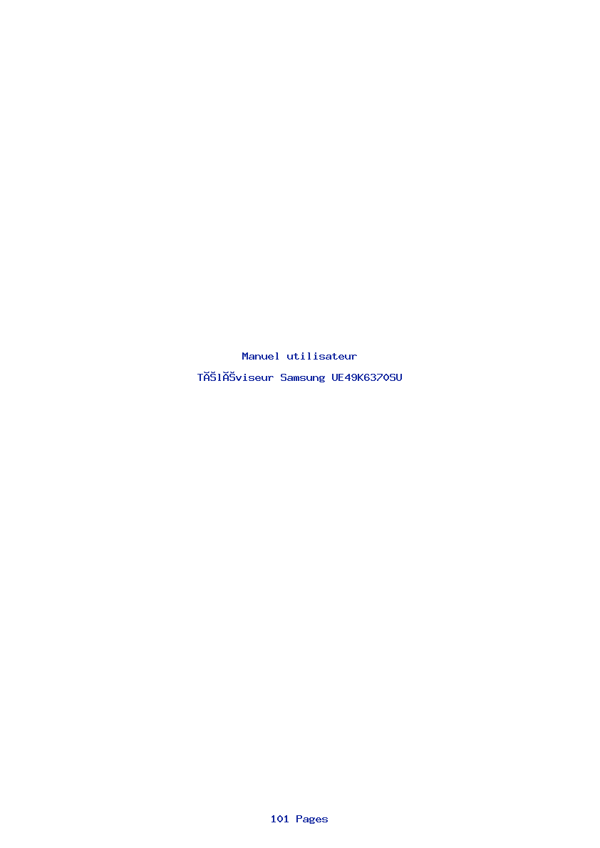 Page 1 de la notice Manuel utilisateur Samsung UE49K6370SU