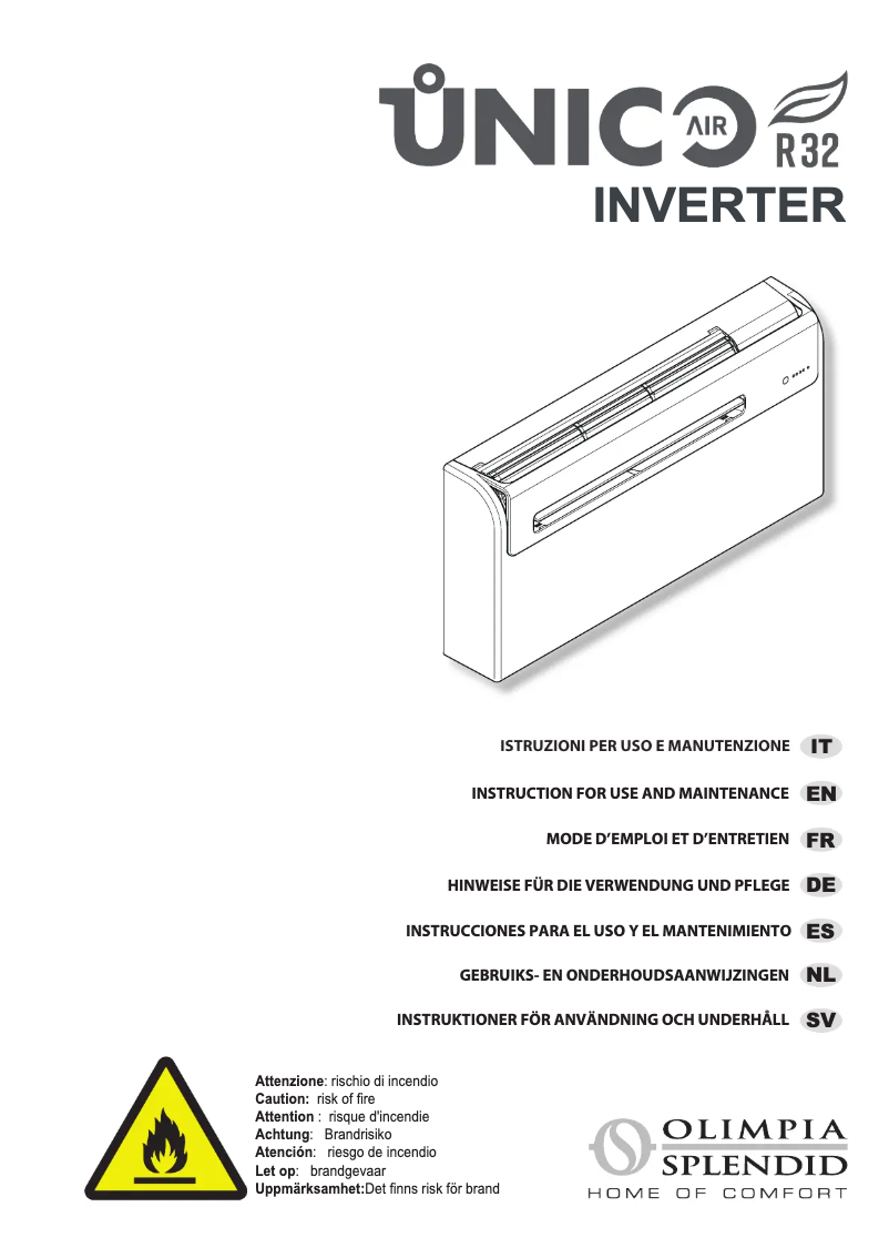 Page 1 de la notice Manuel utilisateur Olimpia Splendid Unico AIR 25 HP