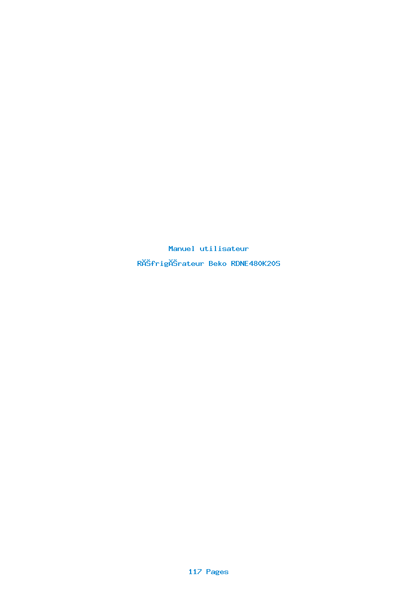 Page 1 de la notice Manuel utilisateur Beko RDNE480K20S