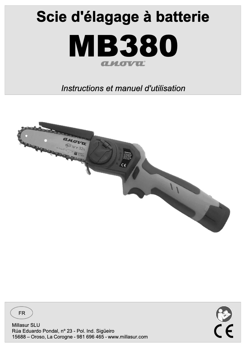 Page 1 de la notice Manuel utilisateur Anova MB380