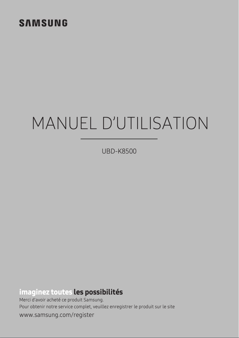 Page 1 de la notice Manuel utilisateur Samsung UBD-K8500