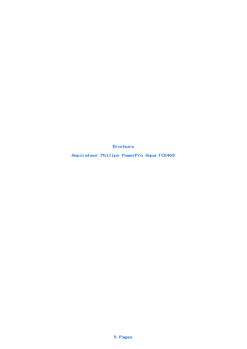 Page 1 de la notice Brochure Philips PowerPro Aqua FC6409