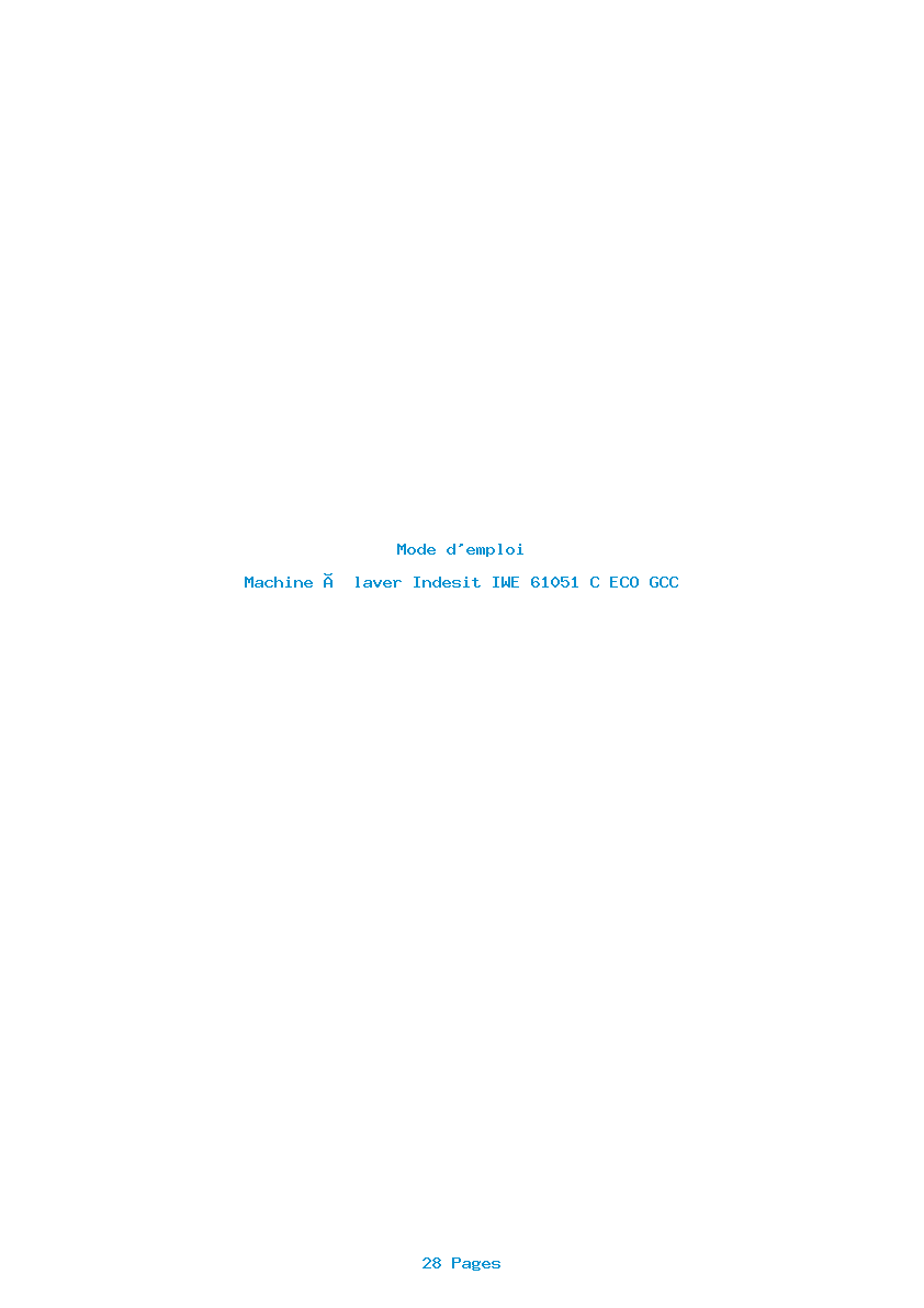 Page 1 de la notice Mode d'emploi Indesit IWE 61051 C ECO GCC