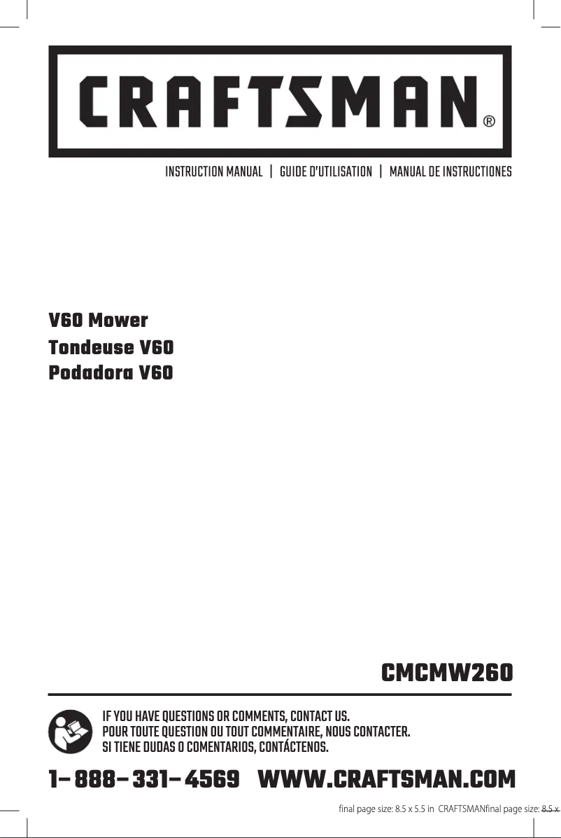 Página 1 del manual Manual de usuario Craftsman CMCMW260P1