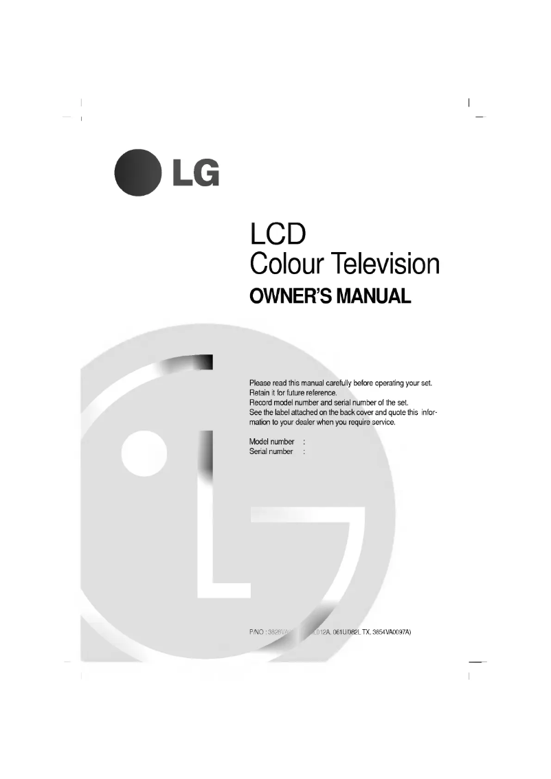 Page 1 de la notice Manuel utilisateur LG RT-15LA31