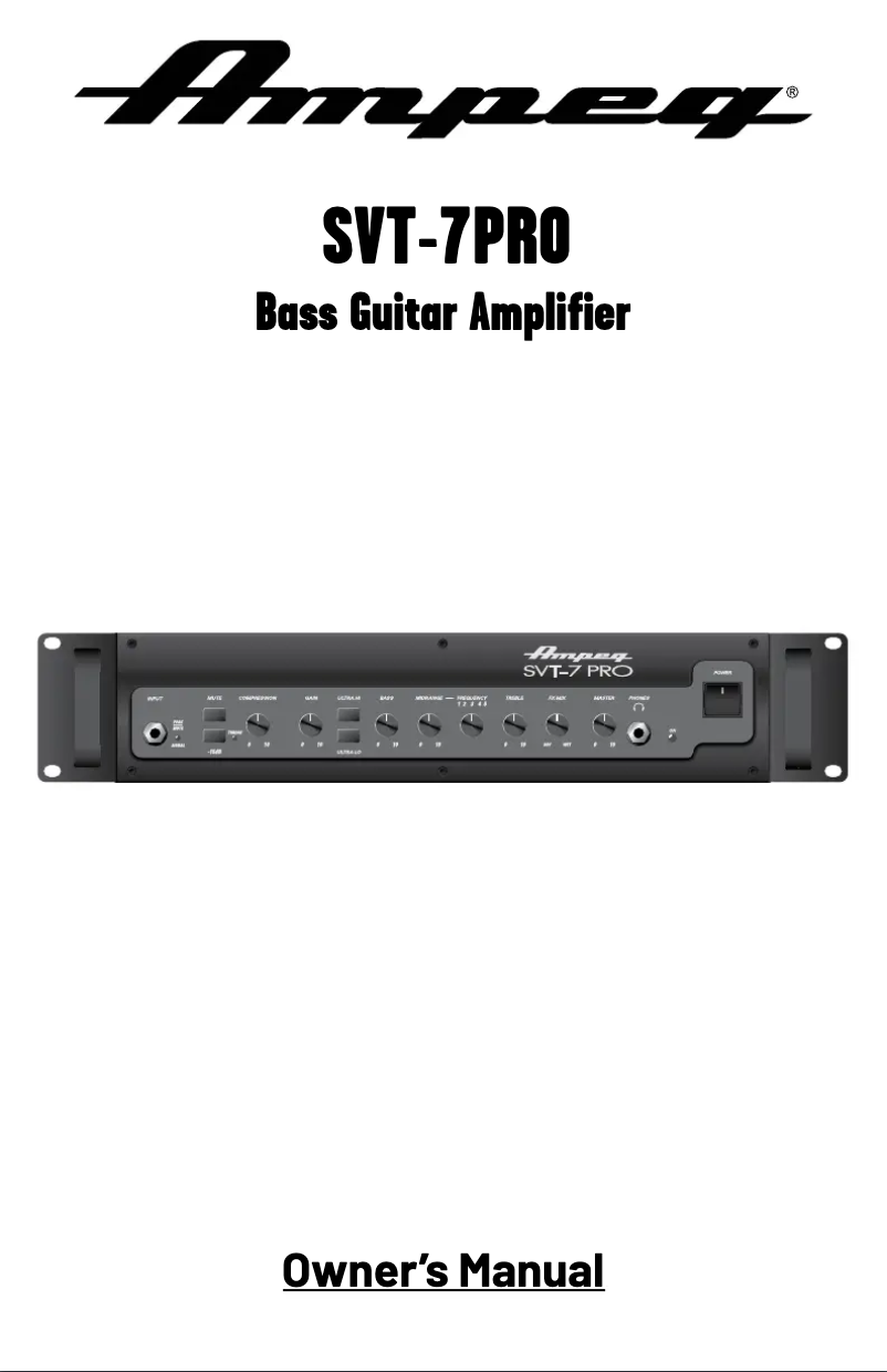 Página 1 del manual Manual de usuario Ampeg SVT-7 Pro