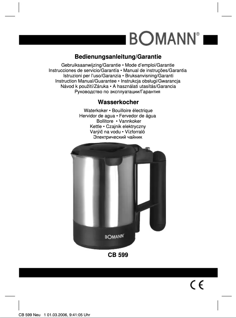 Page 1 de la notice Manuel utilisateur Bomann CB 599