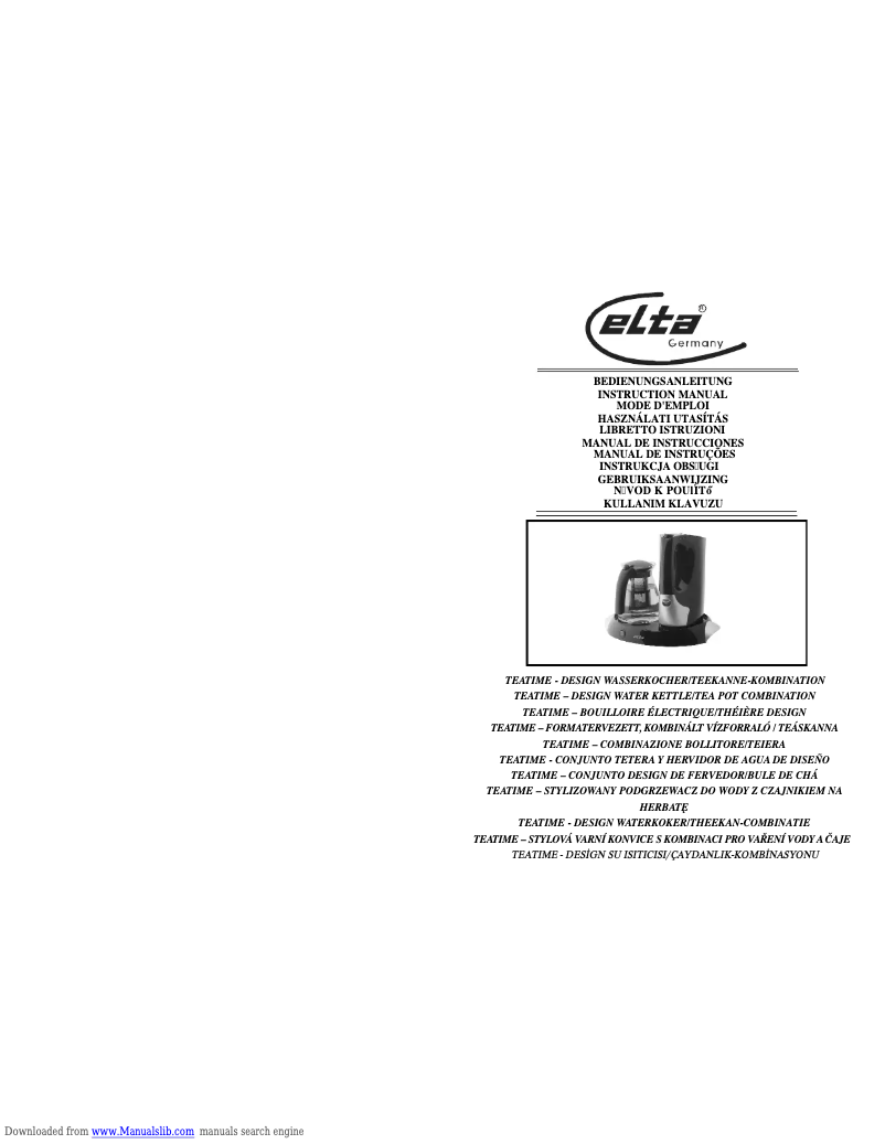 Page 1 of the manual User Manual Elta TT100
