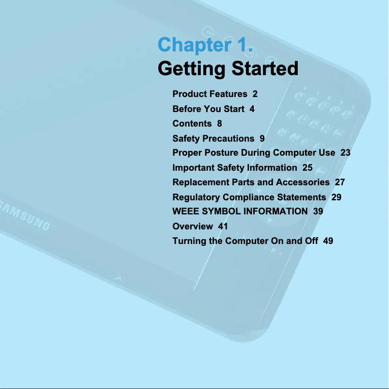 Página 1 del manual Manual de usuario Samsung NP-Q1UC