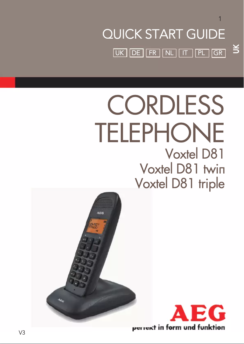 Página 1 del manual Manual de usuario AEG Voxtel D81 triple