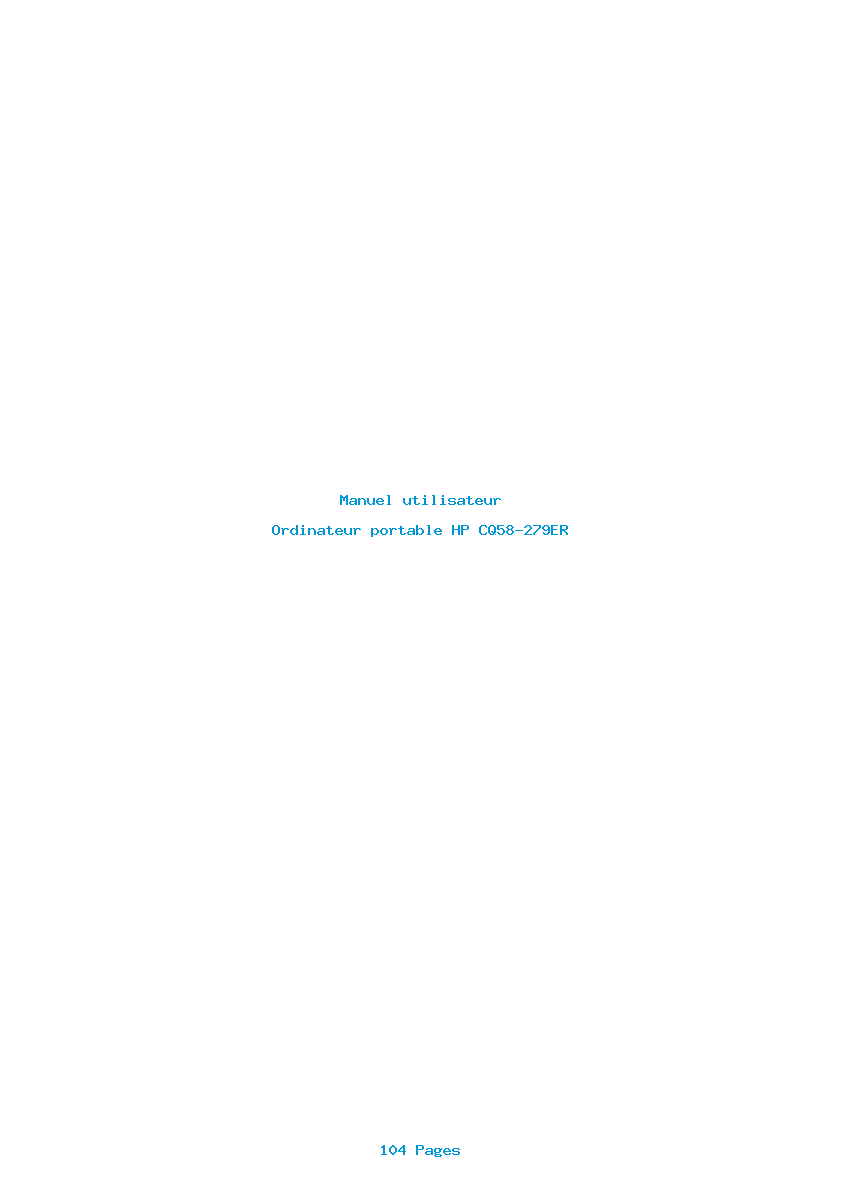 Page 1 de la notice Manuel utilisateur HP CQ58-279ER