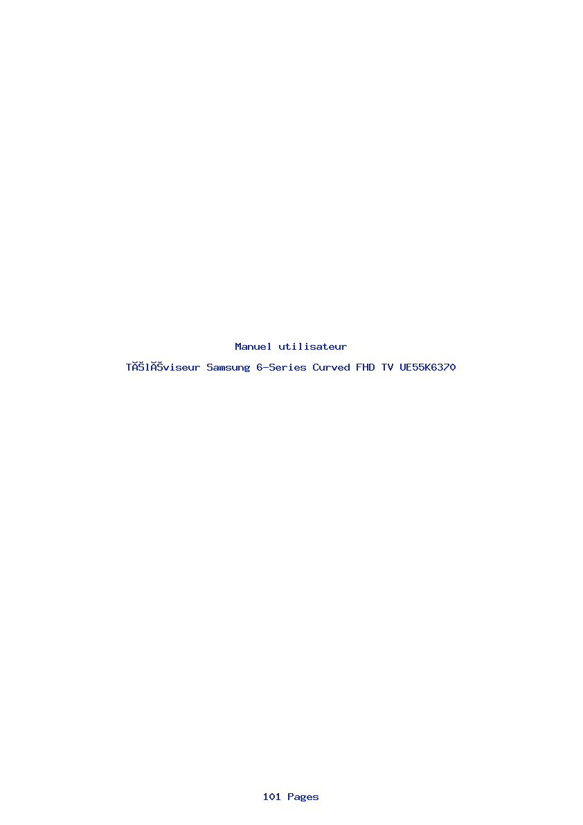 Page 1 de la notice Manuel utilisateur Samsung 6-Series Curved FHD TV UE55K6370