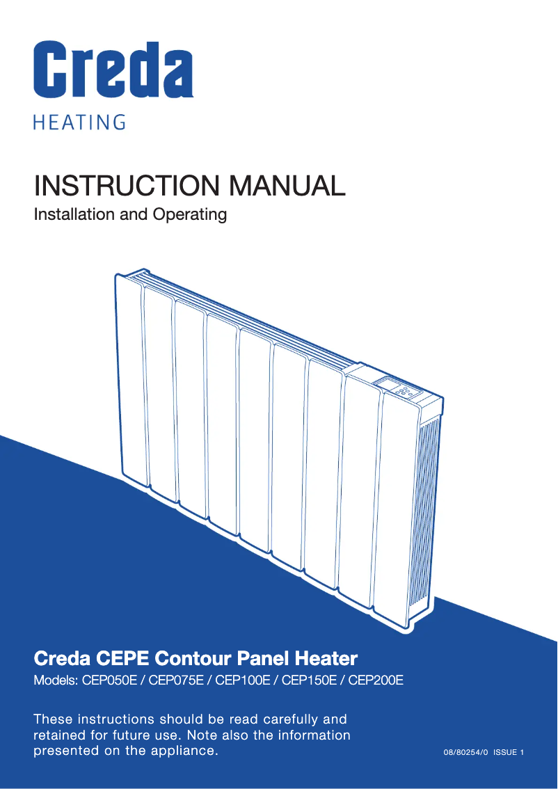 Page 1 de la notice Manuel utilisateur Creda CEP075E