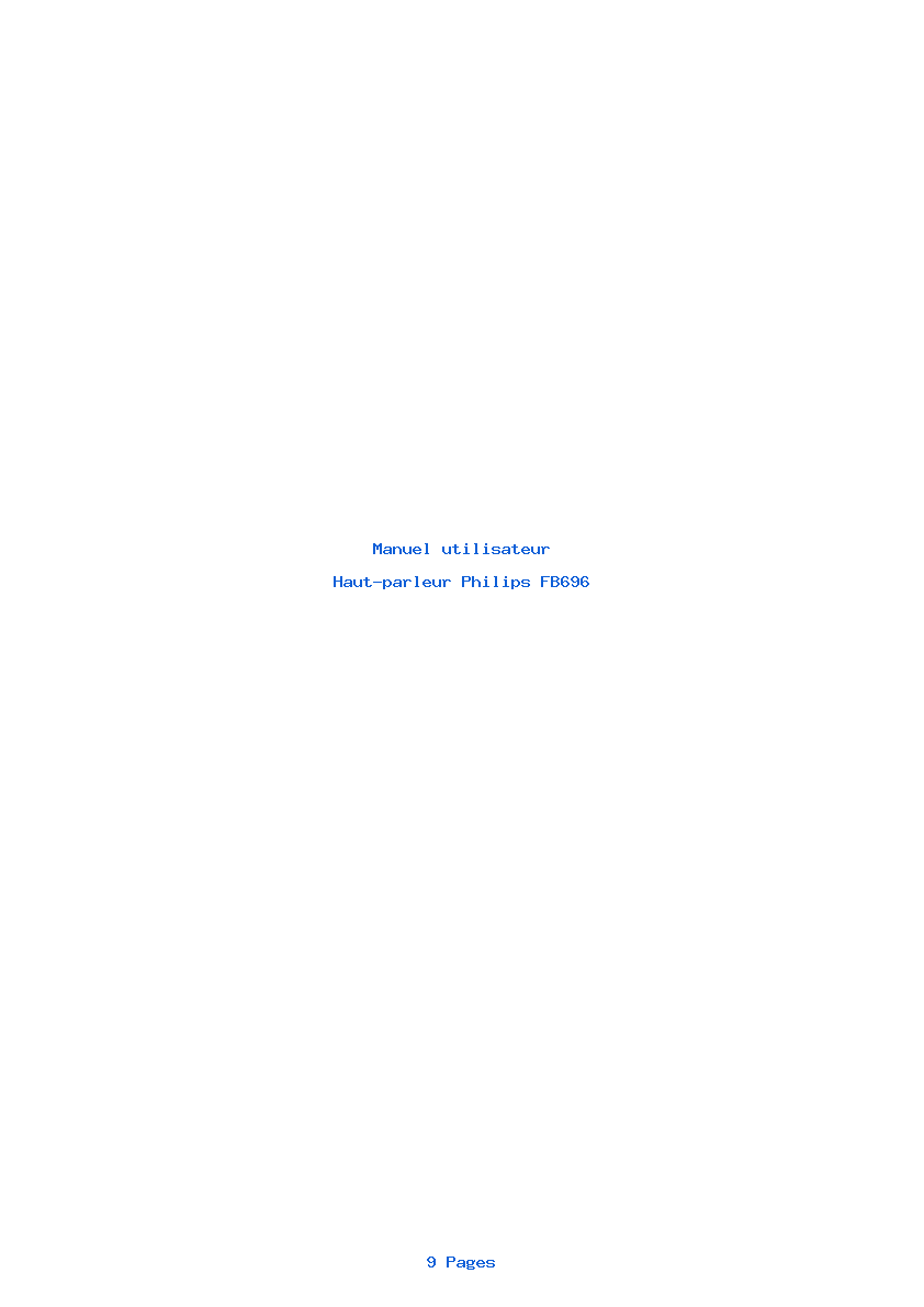 Page 1 de la notice Manuel utilisateur Philips FB696