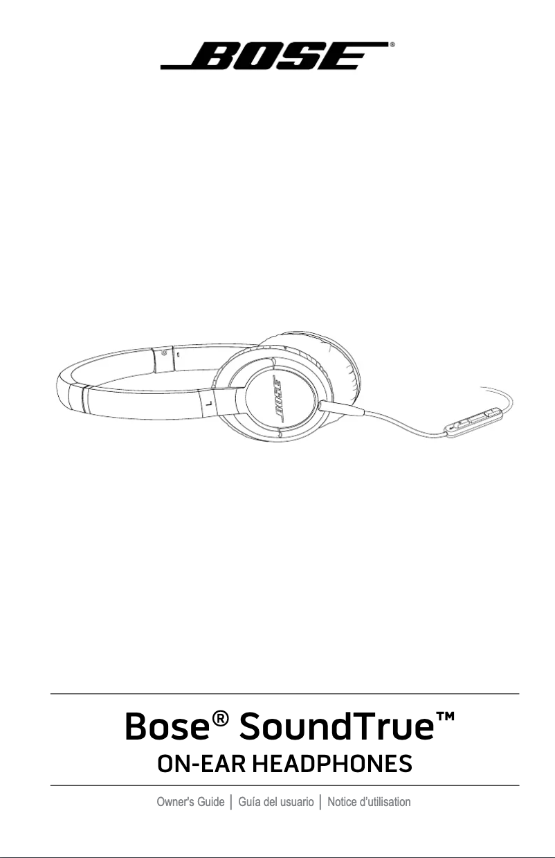 Page 1 of the manual User Manual Bose Soundtrue on-ear headphones