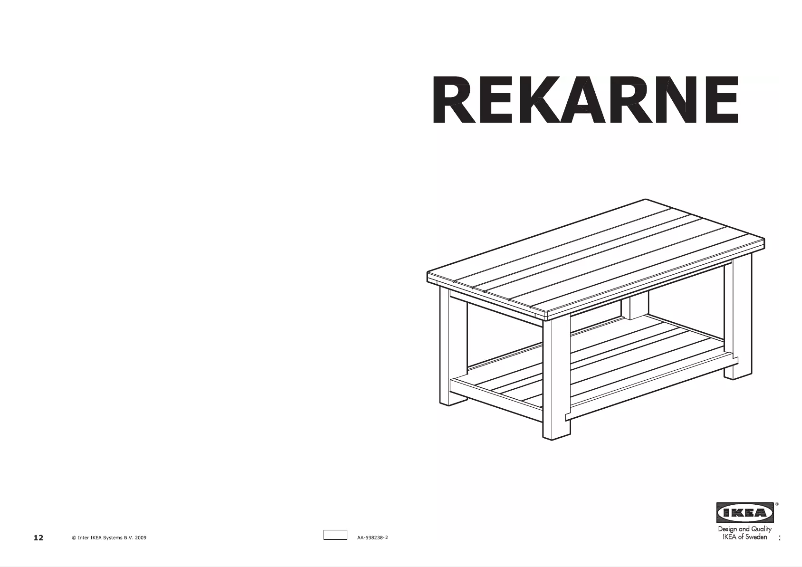 Page 1 de la notice Manuel utilisateur Ikea REKARNE