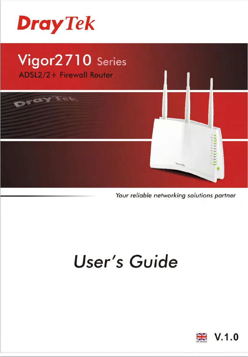 Page 1 de la notice Manuel utilisateur Draytek Vigor 2710