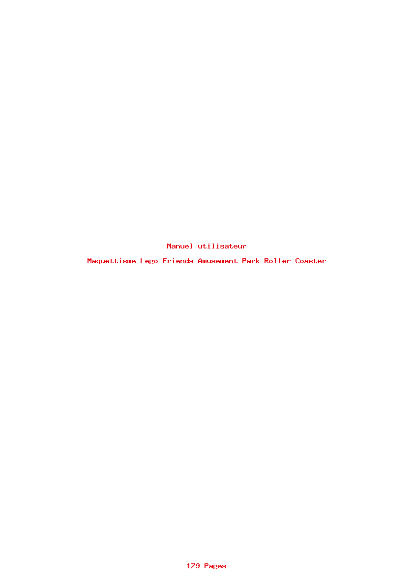 Page 1 de la notice Manuel utilisateur Lego Friends Amusement Park Roller Coaster