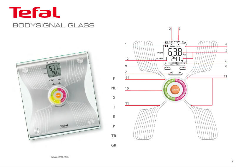 Page 1 of the manual User Manual Tefal BM8022 BodySignal